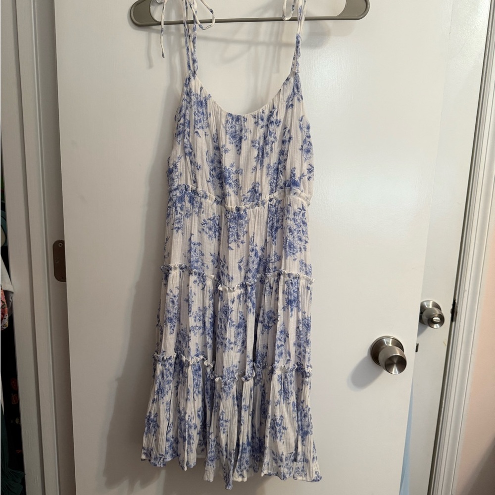 Blue and White Floral Dress